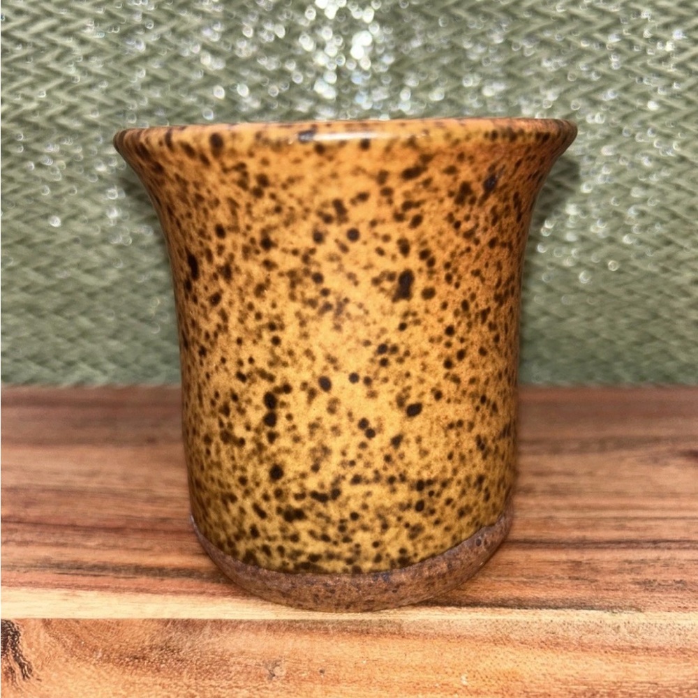 Vintage Studio Pottery Cup Brown Speckled Glaze Rustic Handmade Ceramic Mug